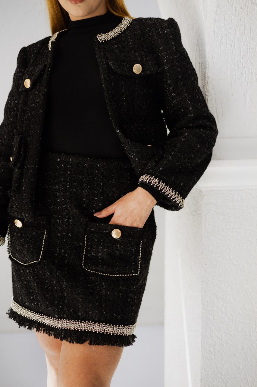 Conjunto Jaqueta e Saia Tweed